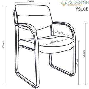 YS10B Client Chair Dimensions
