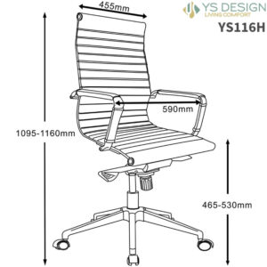 YS116H Naples High Back Chair Dimensions